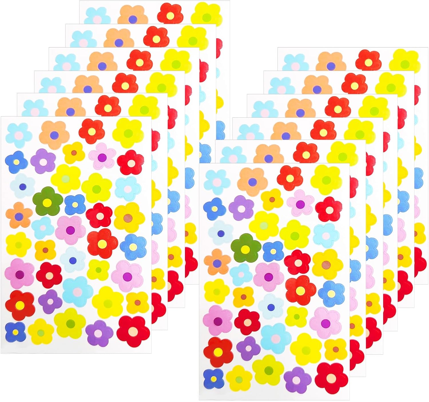 DANUDON 1170PCS Flower Stickers for Scrapbooking, Small