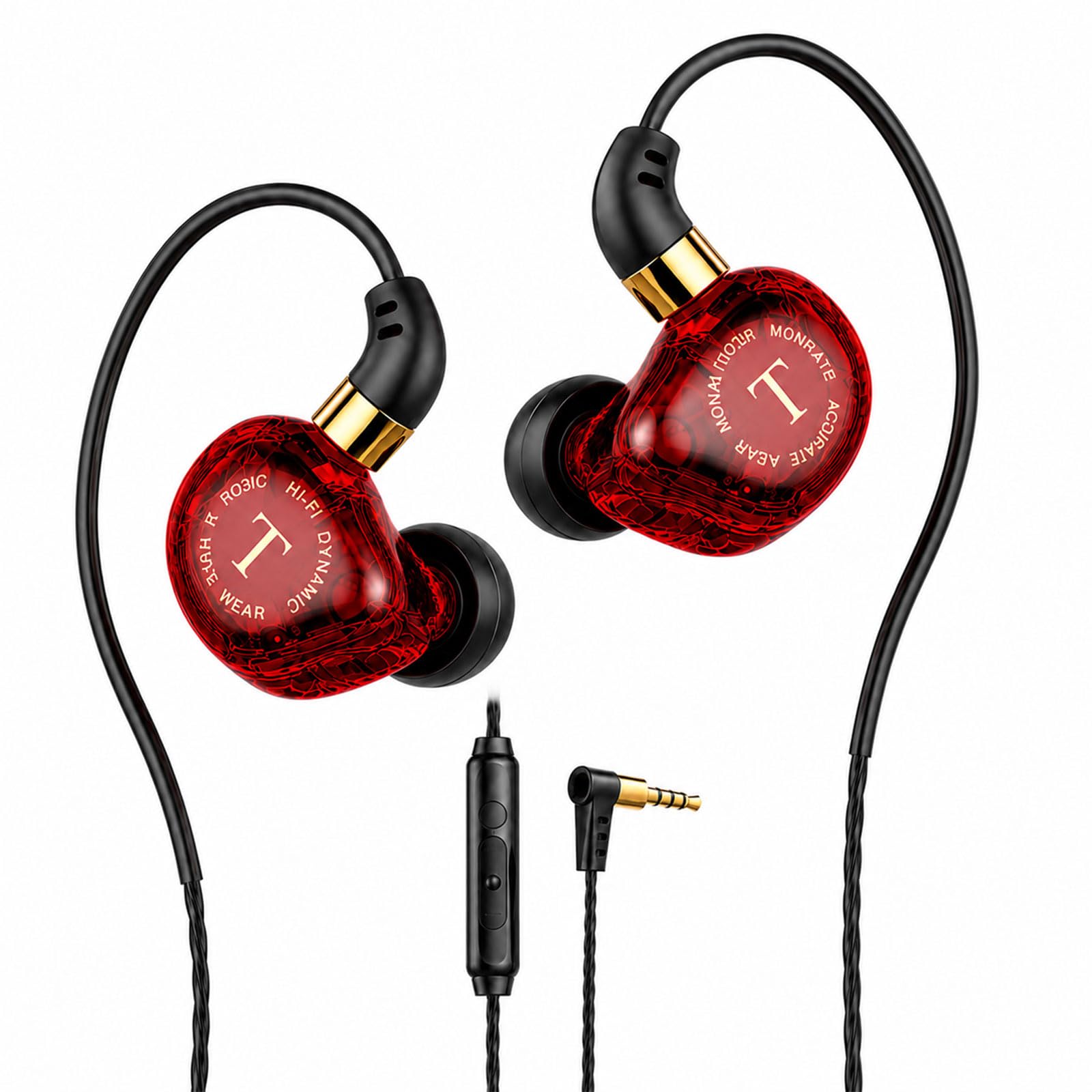 Rosmas Auriculares in-ear para juegos con micrófono (rojo)