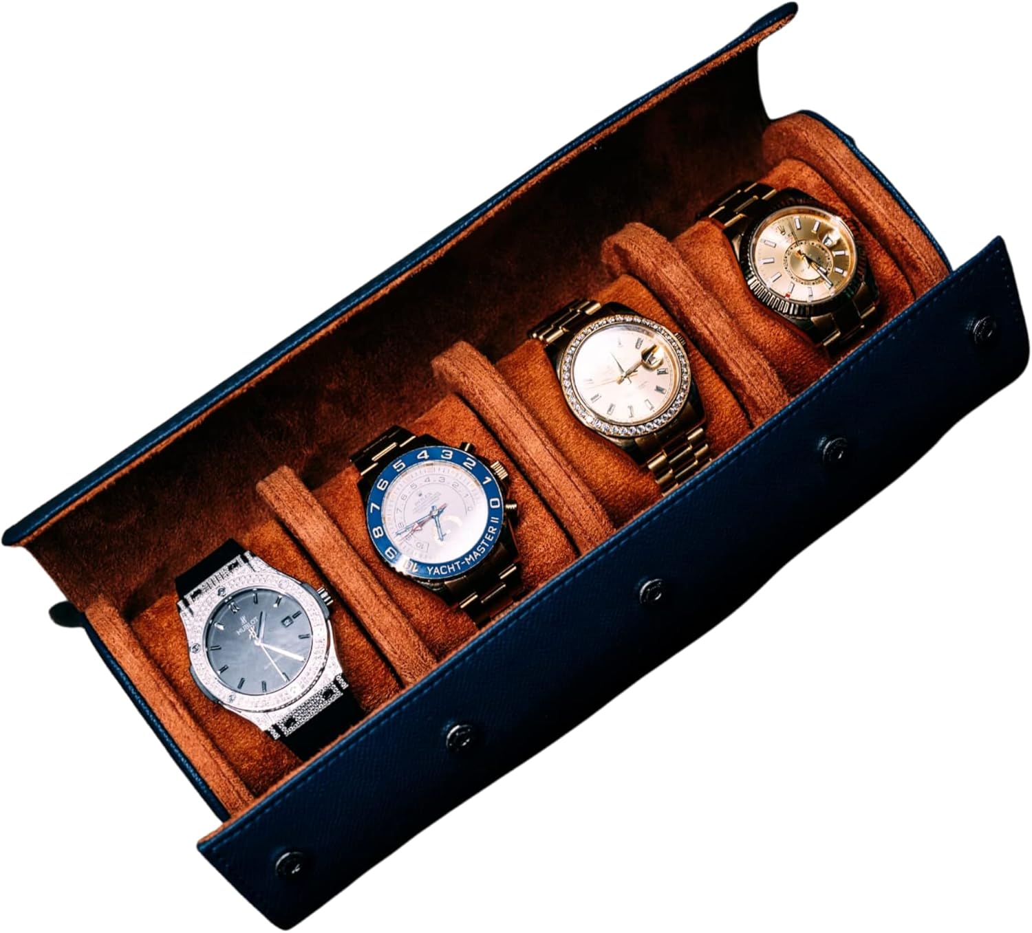 WATCH TRAVEL CASE Four Slot Leather Display Case Easy
