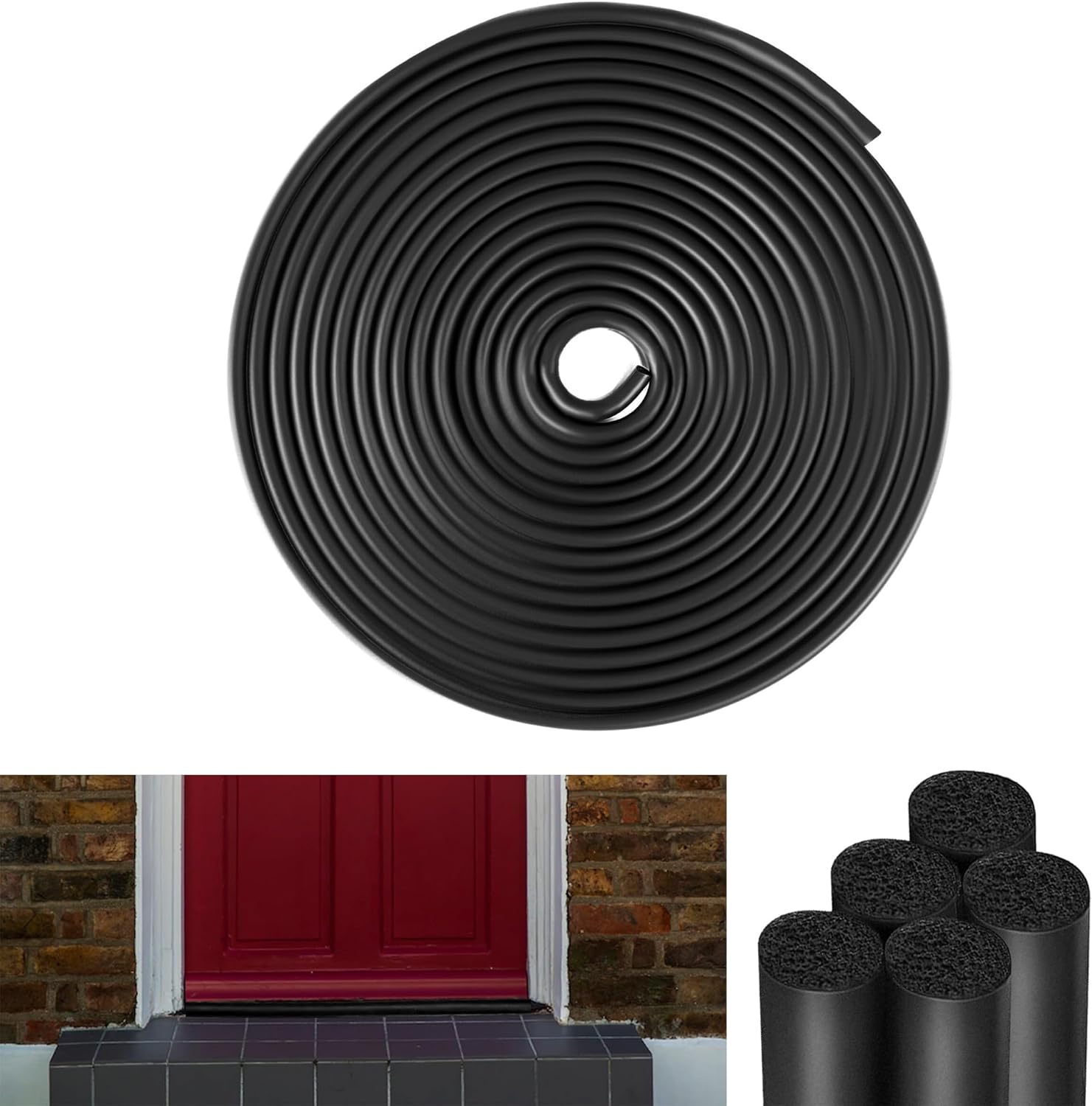 Backer Rod 3/8 Inch,Black Foam Caulk Saver for Gaps and Weather Stripping Door Seal, 20 Ft Concrete Expansion Joint Filler