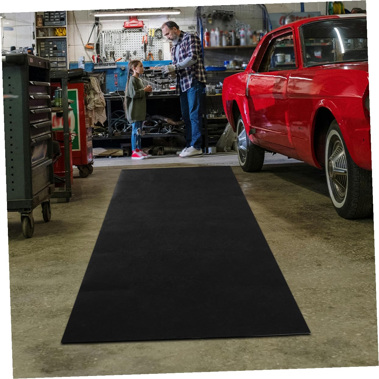 Ölauffangmatte für Garage aus Faser Waschbare Ölabsorptionsmatte rutschfest und Wiederverwendbar für Motorrad und Fahrzeug bei Ölwechsel und Werkstatt