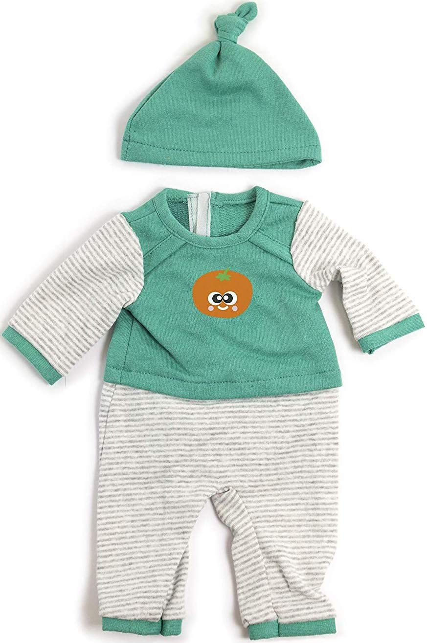 Miniland Cold Green Striped Pyjamas Dress for 40 cm Dolls, Colour, 38-40 cm (31551)