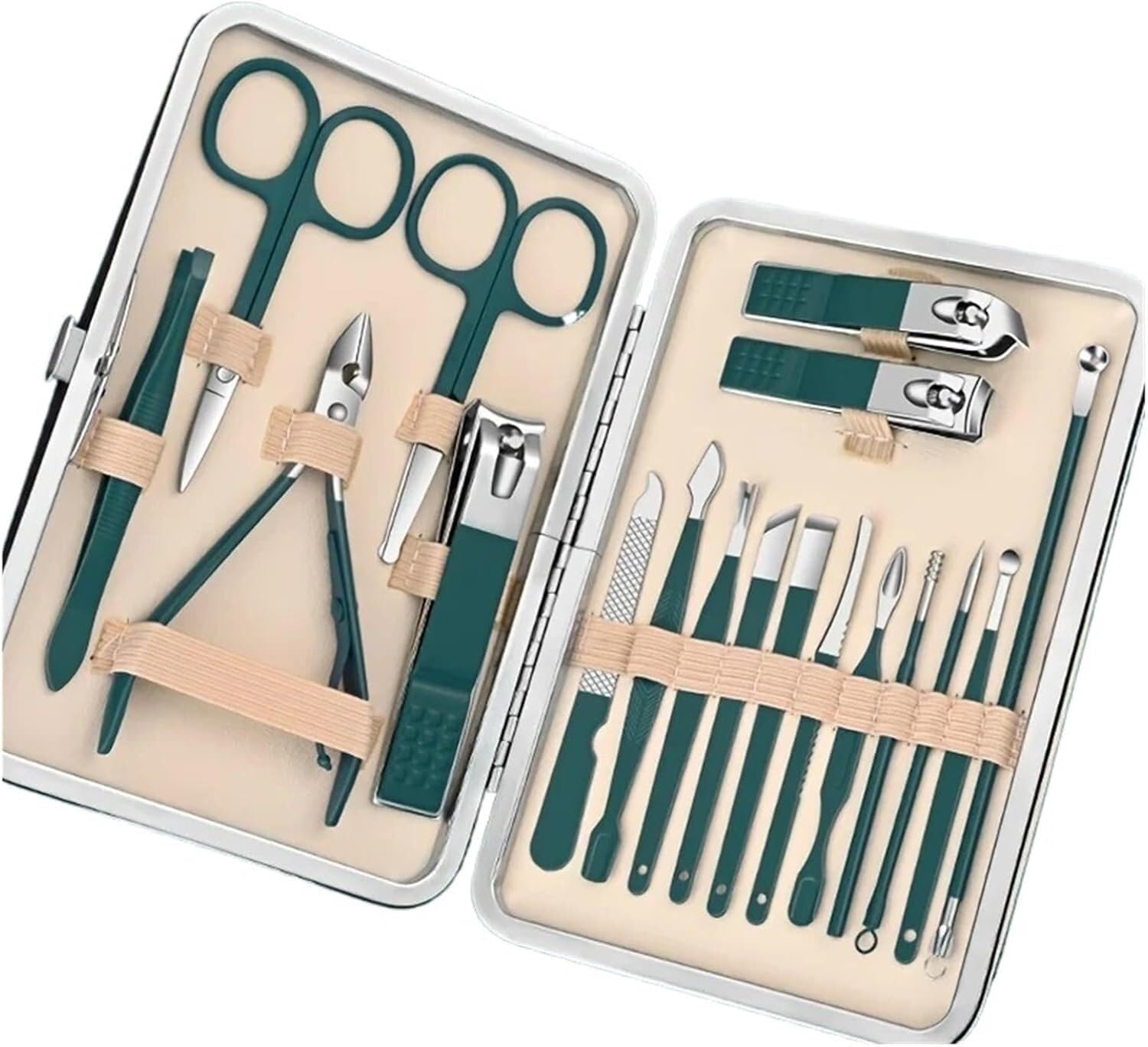 Kit de manicura con cortaúñas, maletín de Viaje y Herramientas (Gris)