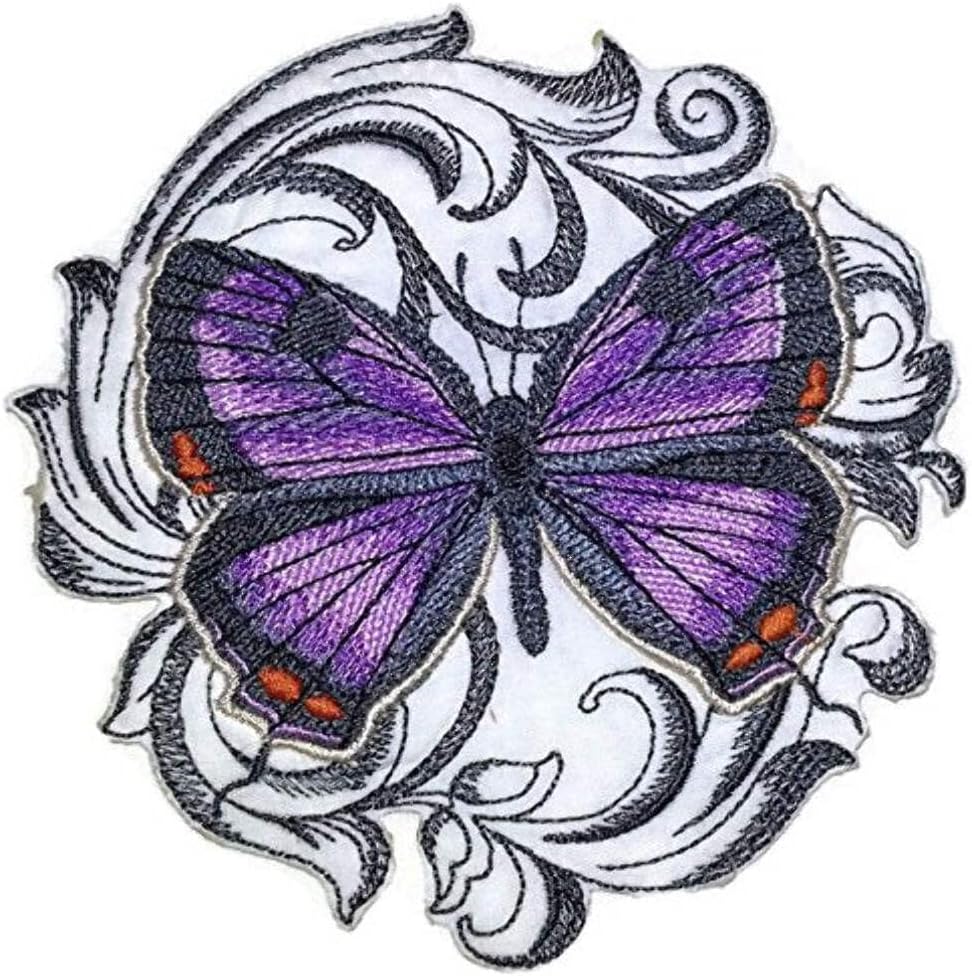 BeyondVision Custom and Unique Amazing Colorful Butterflies[ Colorado Hairstreak with Baroque ] Embroidered Iron On/Sew Patch [5" x5"] Made in USA