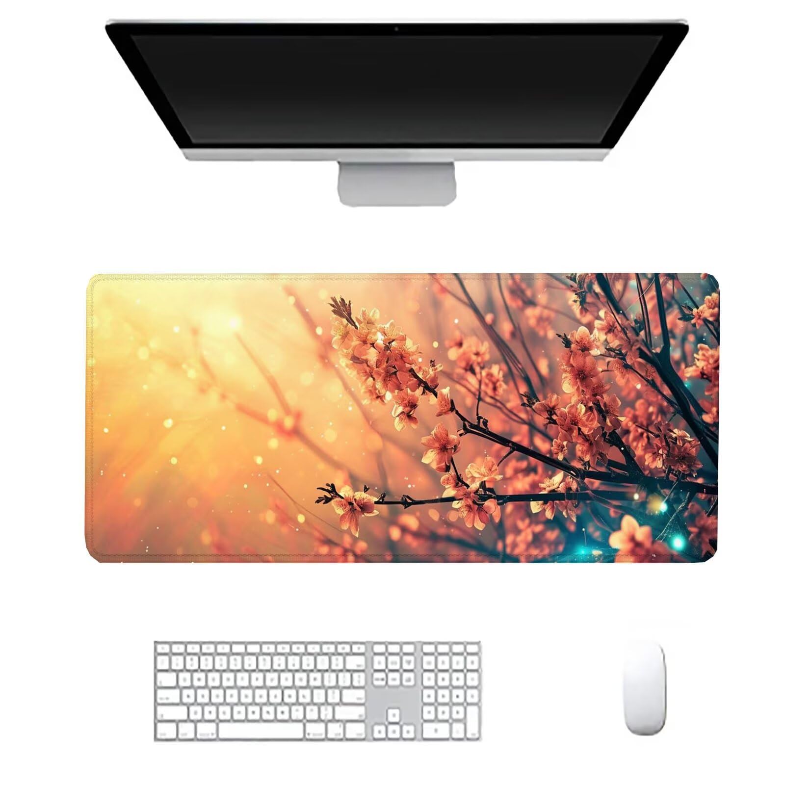 Alfombrilla Ratón Pechuga De Ciruela Alfombrilla Ratón Gaming XXL 1200x600x3mm Accesorios Escritorio,Antideslizante Mousepad Árbol Tapete Escritorio Infantil,para Alfombrilla Pc Teclado Ratón J920