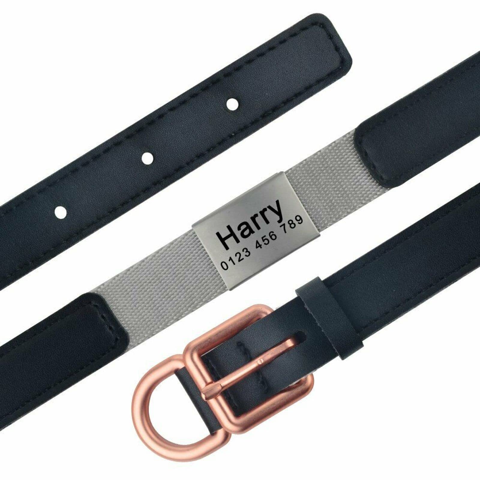 Hundehalsband Einstellbare Nylon Personalisierte Gravierte Name Tag Hund Id Halsband Mit Leder Schicht Gepolstert, Rot, Xs 17-23Cm/Rot/L 36-47Cm