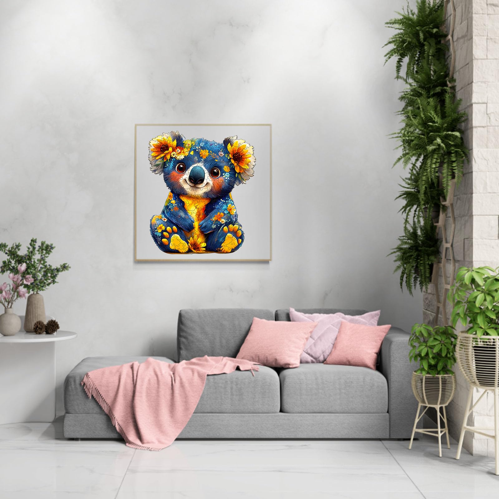 Holzpuzzle Erwachsene,Bunter Koala Holzpuzzle,Unregelmäßige Einzigartige Puzzle, Wooden Puzzle Mit Geschenkbox,Holz Puzzle Geschenke für Erwachsene (34 * 29.7cm)