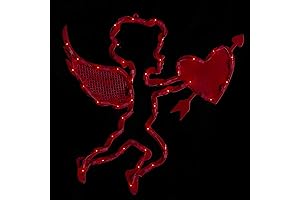 Northlight Lighted Cupid with Heart Valentine's Day Window Silhouette