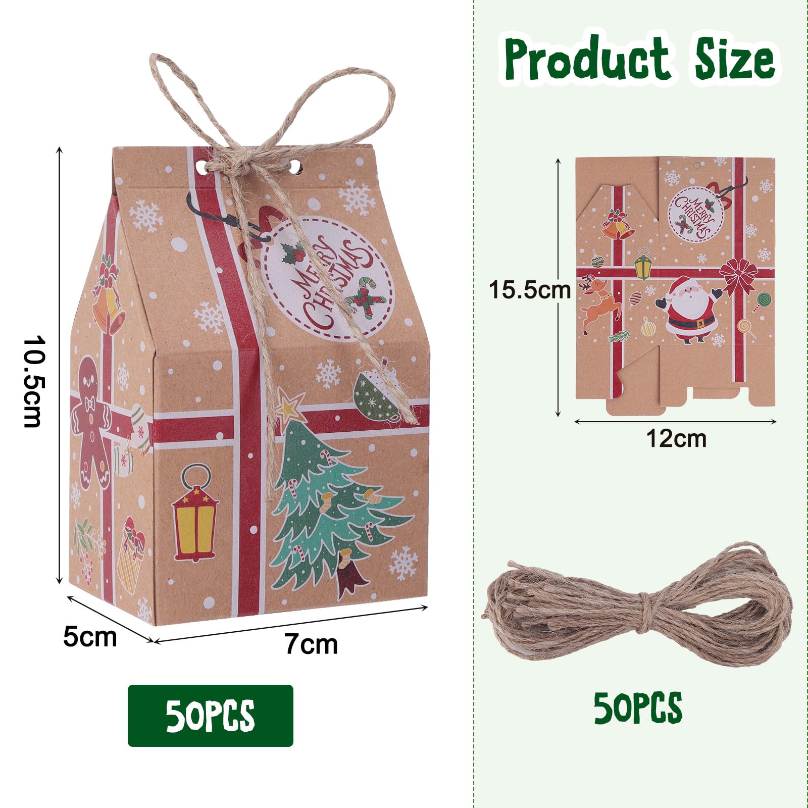 HSEAMALL 50 Stück Kissenschachteln Aus Kraftpapier - Süße Geschenkboxen Für Hochzeit & Geburtstag