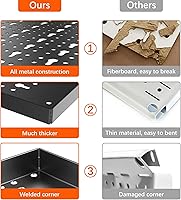 Vista 4 de TORACK 3 piezas de paneles de tablero de clavijas de metal para almacenamiento de herramientas de garaje, tablero de clavijas para banco de trabajo