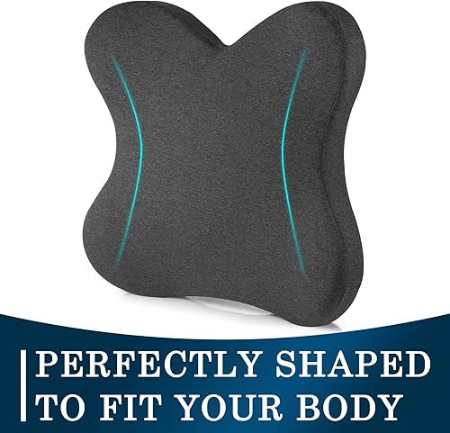 Miniatura 6 de Eyamummo - Combo de cojín de asiento y respaldo para silla de oficina, cojines ergonómicos de espuma viscoelástica pura y almohada ortopédica de