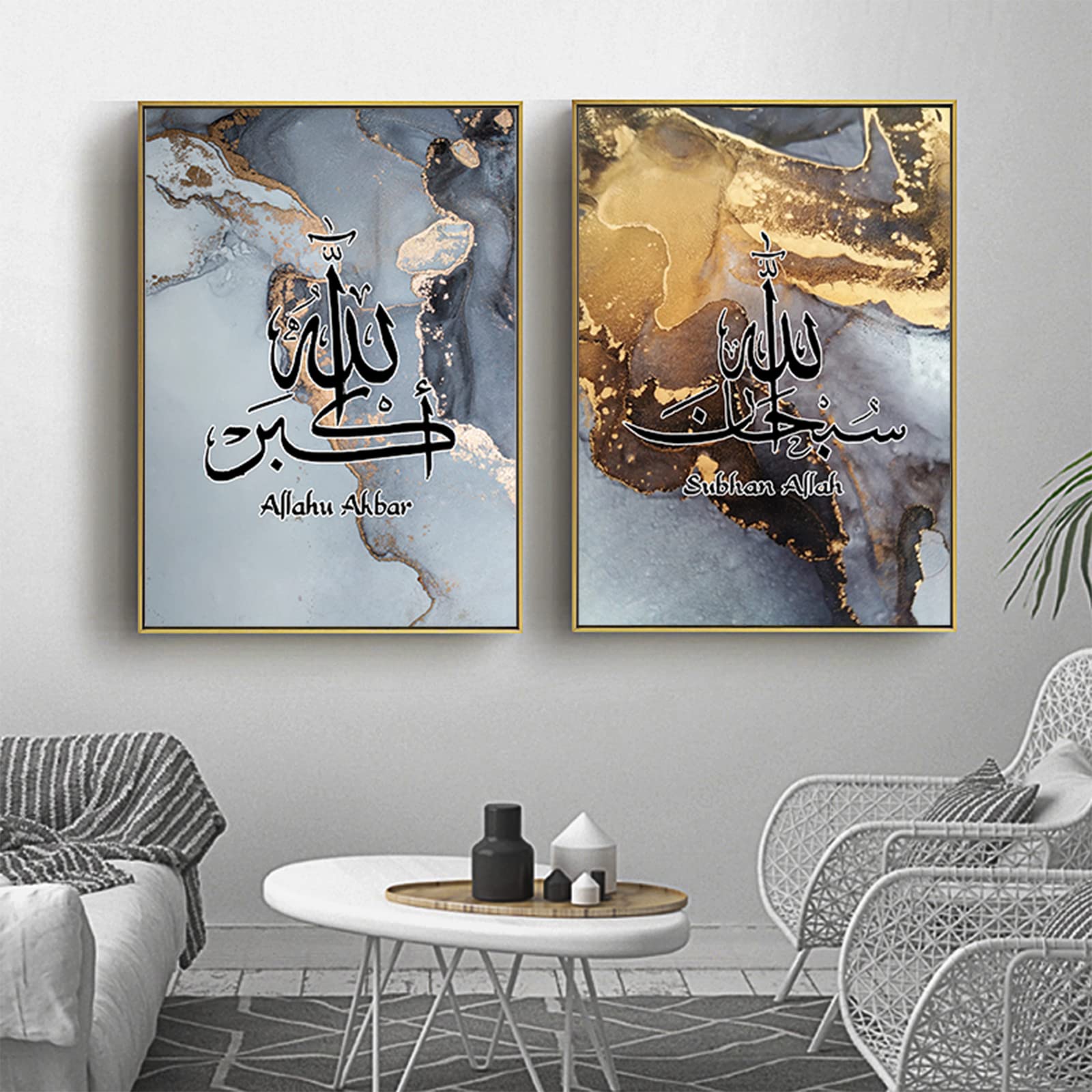 JNAOZI Canvas Abstract Luxury Fluid Art, Islamic Canvas Painting, Canvas Pictures in Various Formats - Image 4