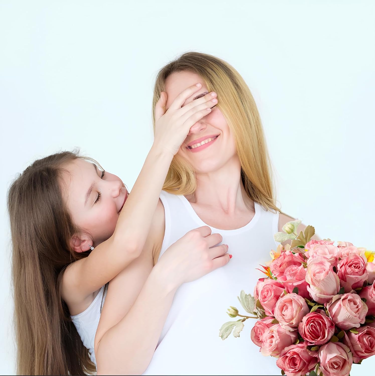 12 Pcs Deep Pink Roses Artificial Flowers -20" Silk Roses Bouquet,Fake Roses Long Stem for Arrangement Wedding Centerpiece Home Office Party Decor - Image 6