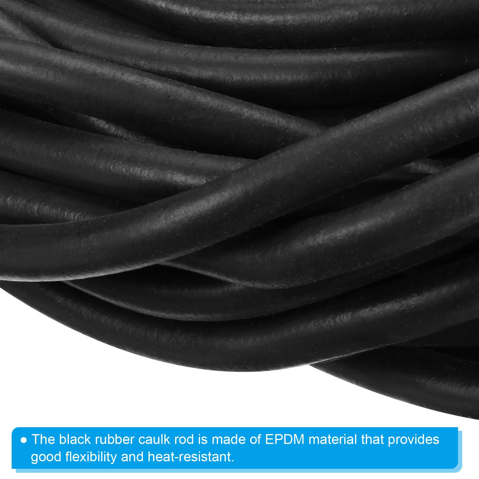PATIKIL 4mm x 24m Backer Rod, Foam Rope Caulk Crack Joint Filler Roll Seal Weather Strip for Home Construction Black - Image 3