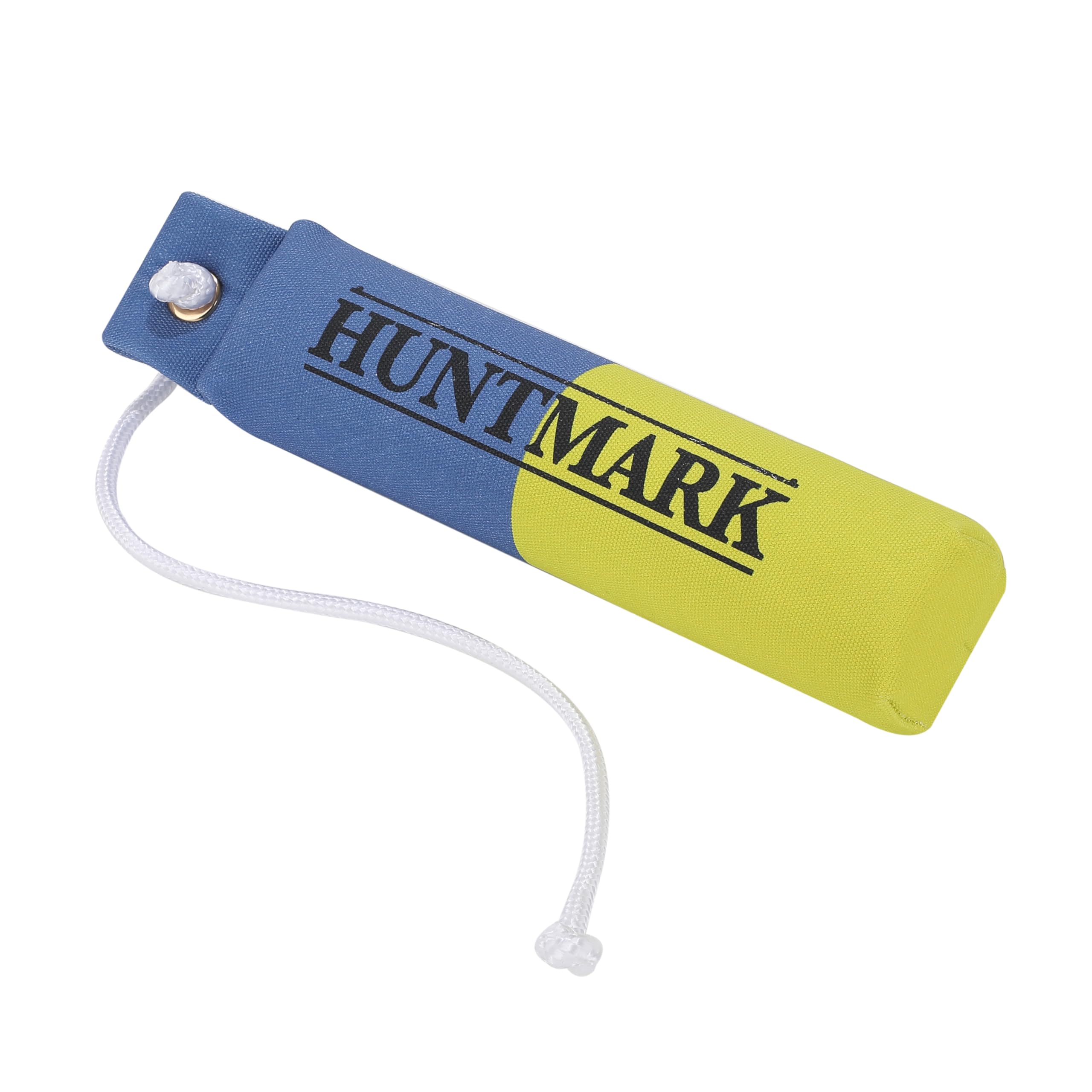 HUNTMARK Canvas Duck Dog Training Dummy - Heavy-Duty Canvas Dog Bumper Trainer - Water-Resistant Hunting Puppy Training Accessories 4 Colors - Triple-Stitched Fetching Retriever Dummies (Blue|Yellow)