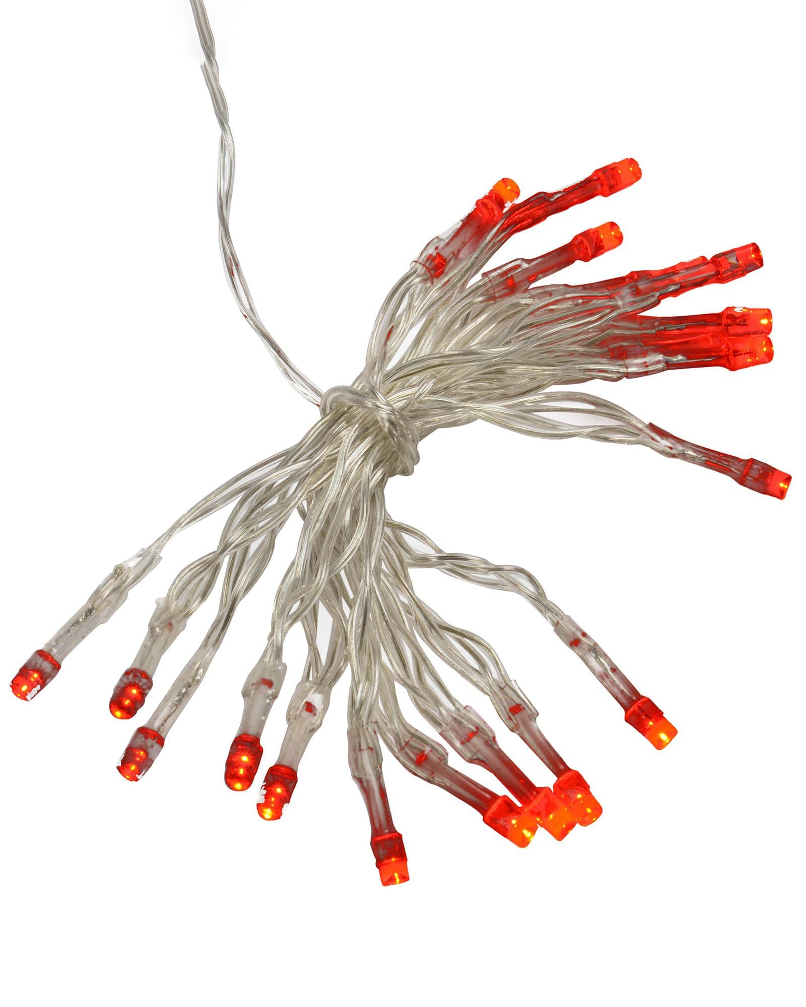 WeRChristmas Battery Operated Static/Flash LED String Lights - 20-Piece, Red