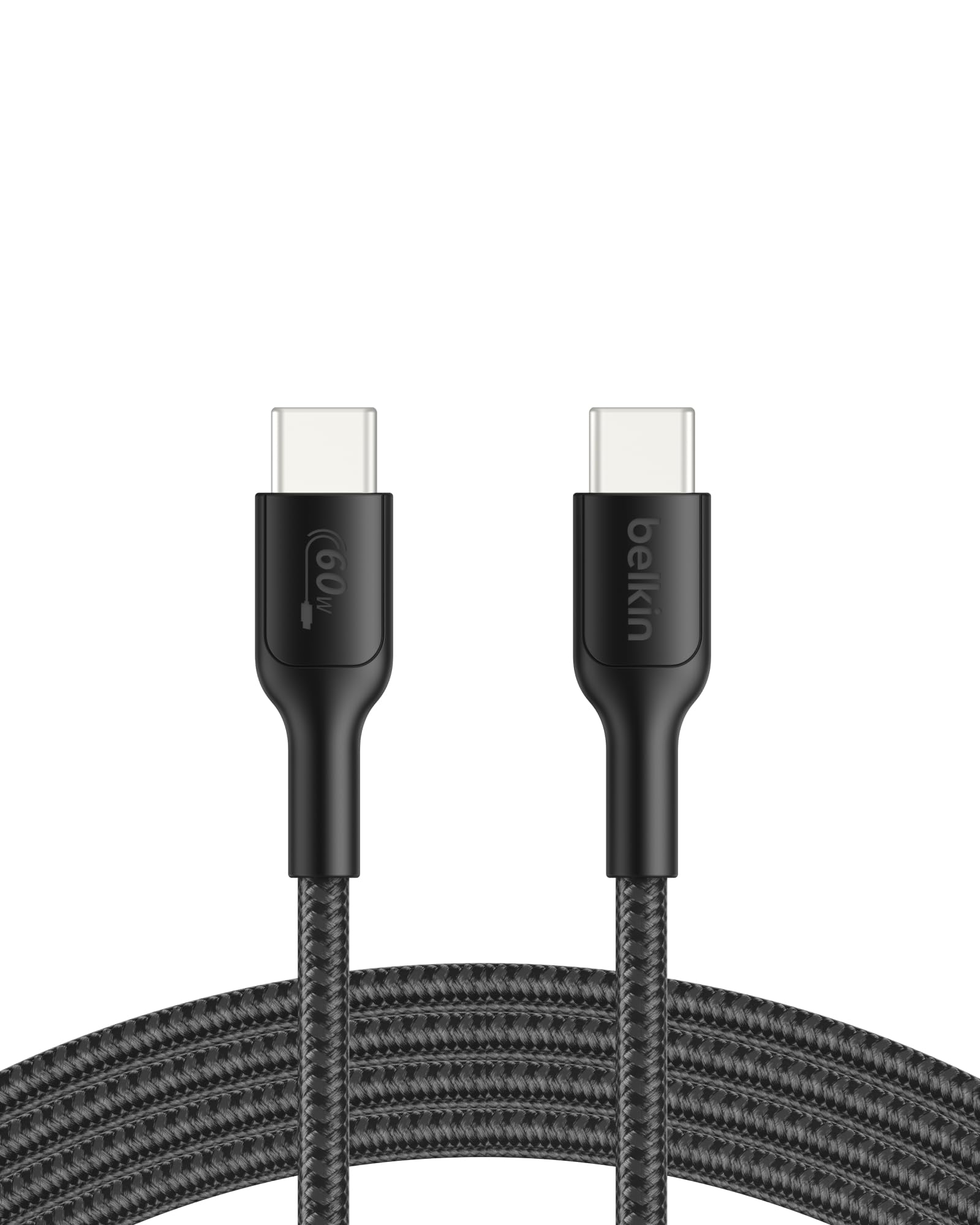 Belkin Gaming Cavo Intrecciato da USB-C a USB-C da 60 W (2m), Ricarica Rapida USB C per Nintendo Switch 2, iPhone 16, iPhone 15, iPad, MacBook Air, Chromebook, Samsung Galaxy S25 Ultra e altri, nero