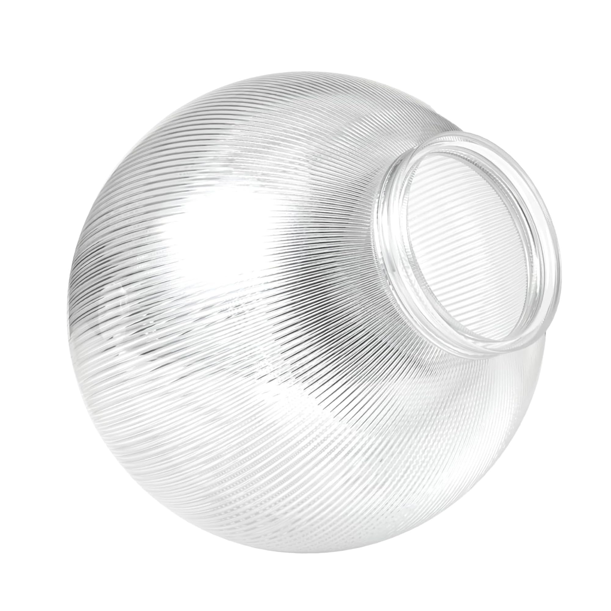 KASTLITE 10" Clear Prismatic Acrylic Lamp Post Globe | Prismatic Textured with 3.91" Fitter Neck | Manufactured in the USA