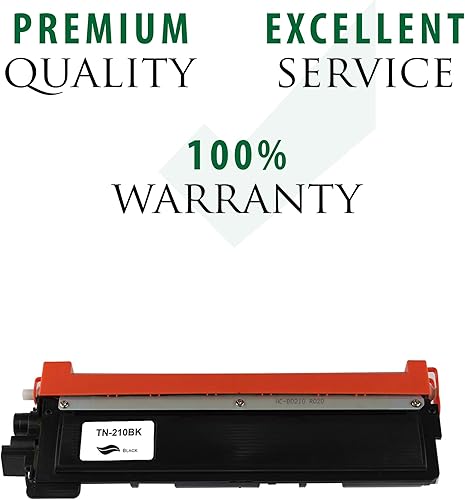 Miniatura 4 de Tinta y tóner prémium | Cartucho de tóner refabricado para TN-210BK – Cartucho de impresora láser de rendimiento estándar compatible con Brother