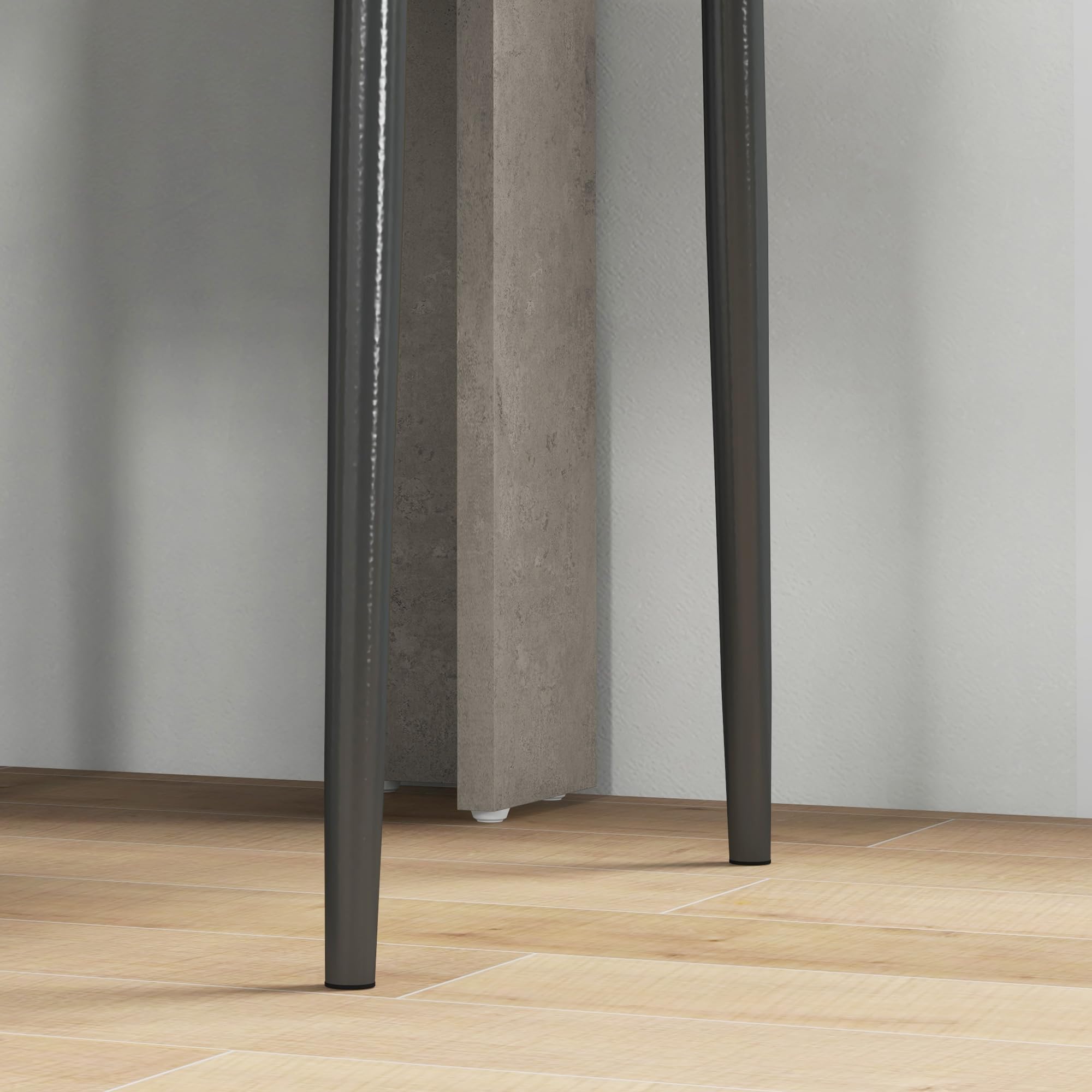 HOMCOM Set da Pranzo 3 Pezzi con Tavolo da Cucina 80x80x76 cm e 2 Sedie Moderne e Salvaspazio 41x50x97 cm, in MDF, Acciaio e Pelle PU, Grigio