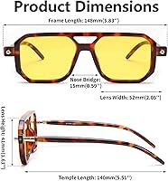 Vista 46 de Feisedy - B2622 - Lentes de sol estilo aviador, cuadrados, clásicos de los años 70, unisex, con montura clásica retro y elegante, UV400 Marco