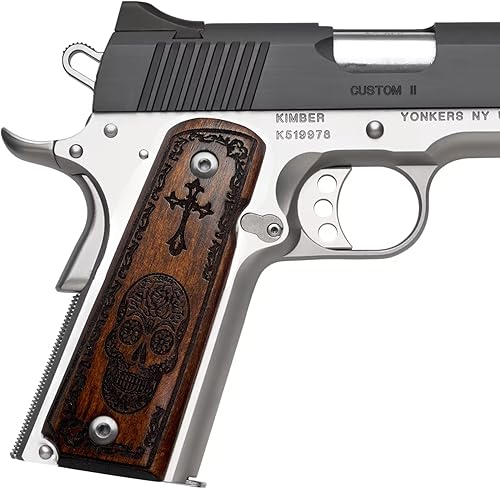 Colt 1911 - Empuñadura de pistola de nogal de tamaño completo 1911 (gobierno/comandante), hecha a mano de madera de nogal Ars.02