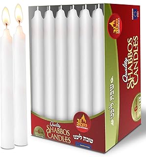 Ner Mitzvah Classic White Shabbat Candles, Dinner Tables, Restaurants, Ceremonies and Emergency - 6 Hour Burn Time - (30 P...