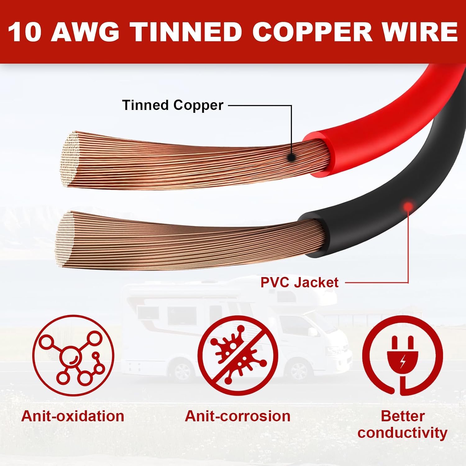7 Way Trailer Plug to Alligator Clips Cable,10AWG 7 Pin Power Access to O-Ring Connector with 40A Fuse, Wrench, Portable Storage Bag, 7 Way Blade to 2-Pin 12V Power Source for RV Truck Trailer (6.5FT)