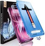 MAGIC JOHN 2 Boîte pour iPhone 16 Pro 6.3 protection d'écran en verre trempé de pouce [Non Max], HD Clair, sans bulles, installation facile, élimination automatique de la poussière Max