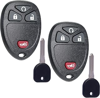 Key Fob Replacement Fits for GMC Acadia Sierra Chevy Silverado 1500 2500 Avalanche Traverse Equinox Buick Enclave 2007-2013 Keyless Remote Control OUC60270 Uncut Ignition Transponder Key