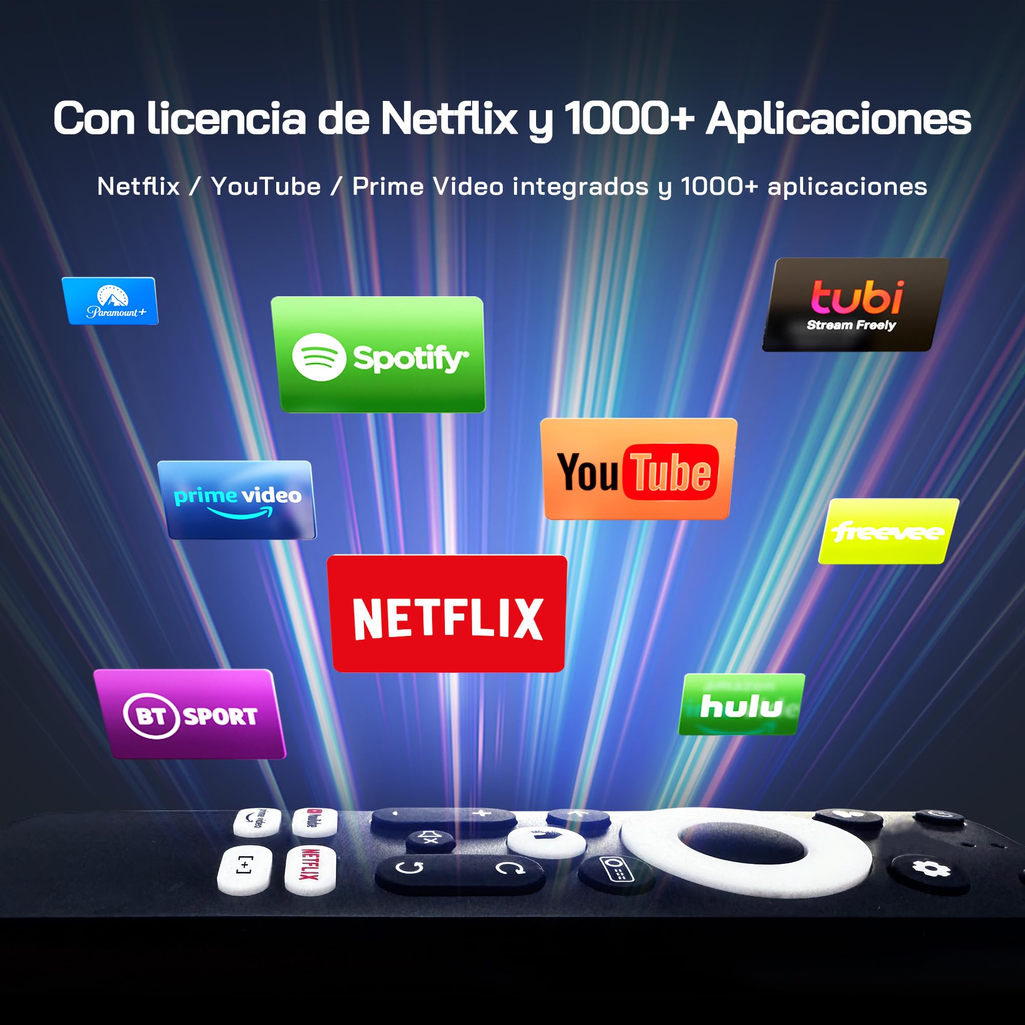 WOLFANG Proyector Portátil 4K, 28000 Lúmenes, Apps Integradas, WiFi/Bluetooth, Enfoque Eléctrico y Corrección Keystone Automática, Rotación 180°, Mini Proyector para Cine en Casa, HDMI