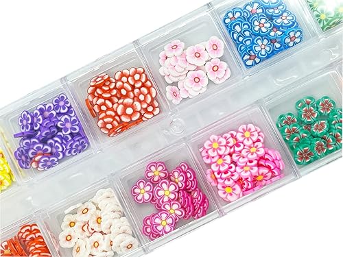 Miniatura 8 de 2 cajas de rebanadas de arte de uñas de Navidad, 3D de arcilla polimérica de Navidad, mini rebanadas de copo de nieve, Papá Noel, lata de caramelo,