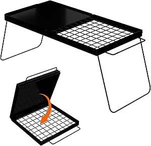 ikare 24'' Folding Campfire Grill, Heavy Duty Stainless Steel Camping ...