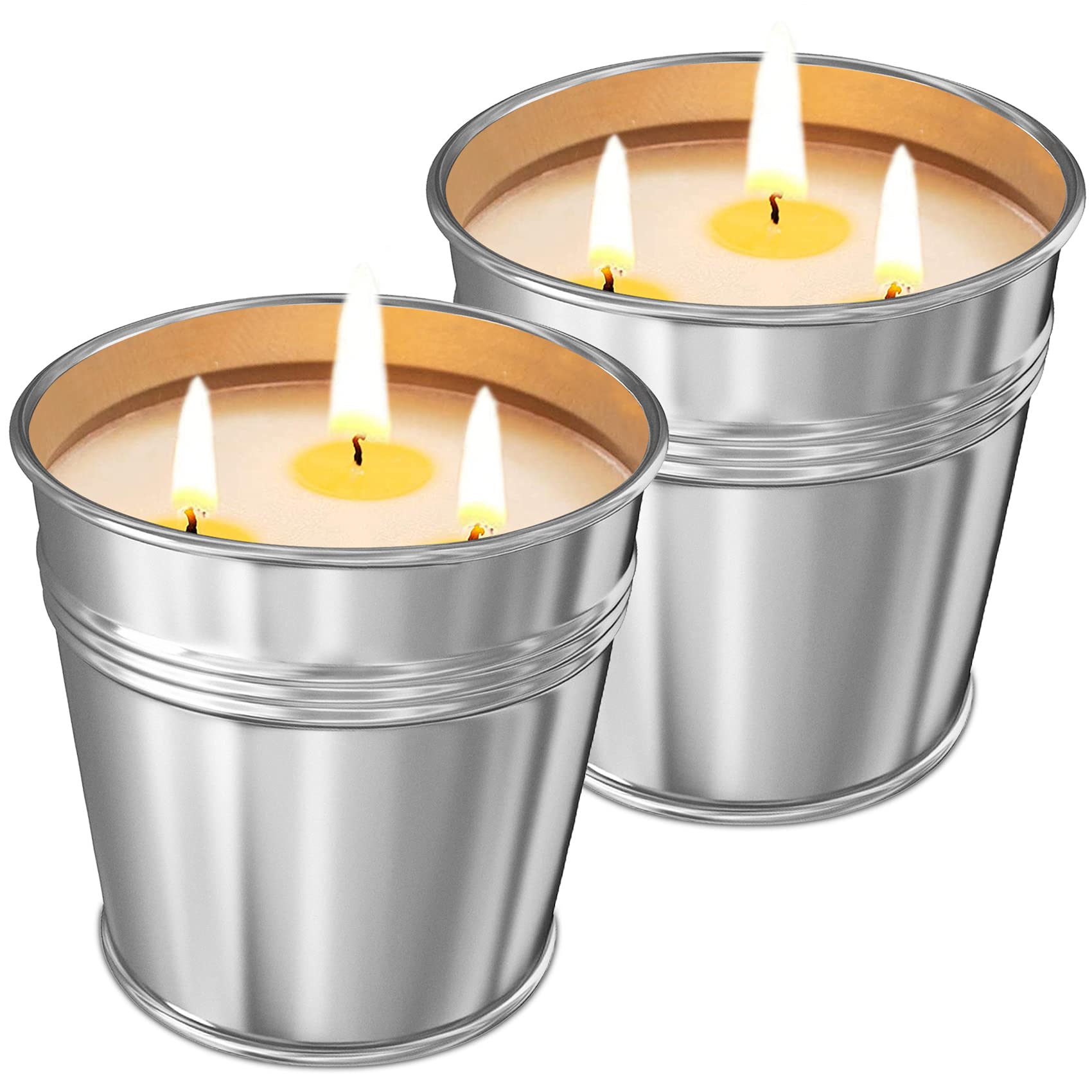 Perkisboby Citronella Candle, 2 Pack 17 oz Scented Candles for Outdoor & Indoor, 3 Wick Candles Set to 200 Hours Burning, 100% Natural Soy Wax Candles, Candles Gifts for Women, Birthdays, Parties