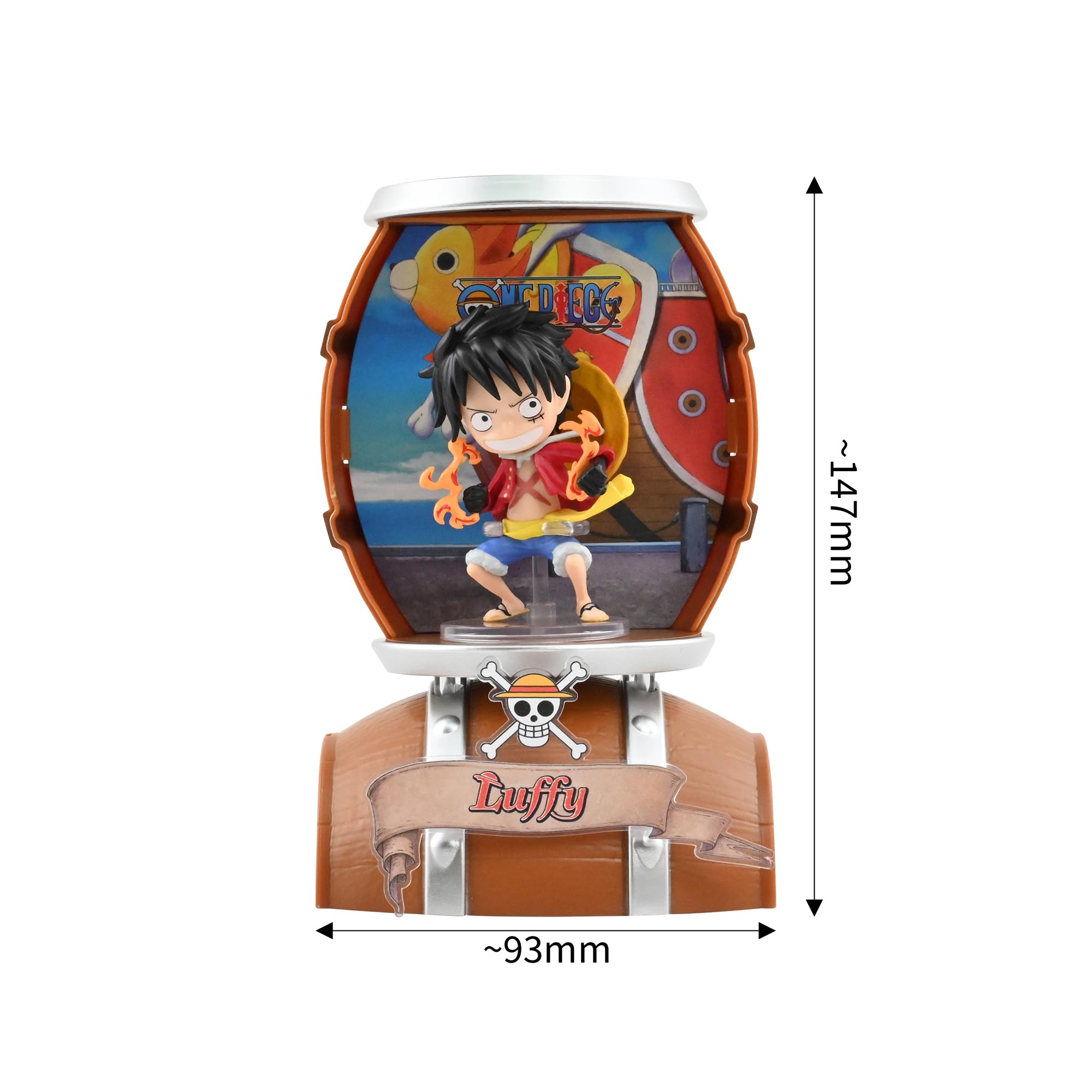Yume 15329 – One Piece Barrel Capsule, 1 di 6 mini personaggi con barilotto, statuetta da collezione con supporto per display, anime Merch per i fan della serie - 2