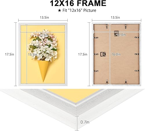 Vista 205 de GULETHUN Marco de fotos de 24 x 36 pulgadas, marco para póster blanco, decoración del hogar, marcos naturales de galería, formato horizontal