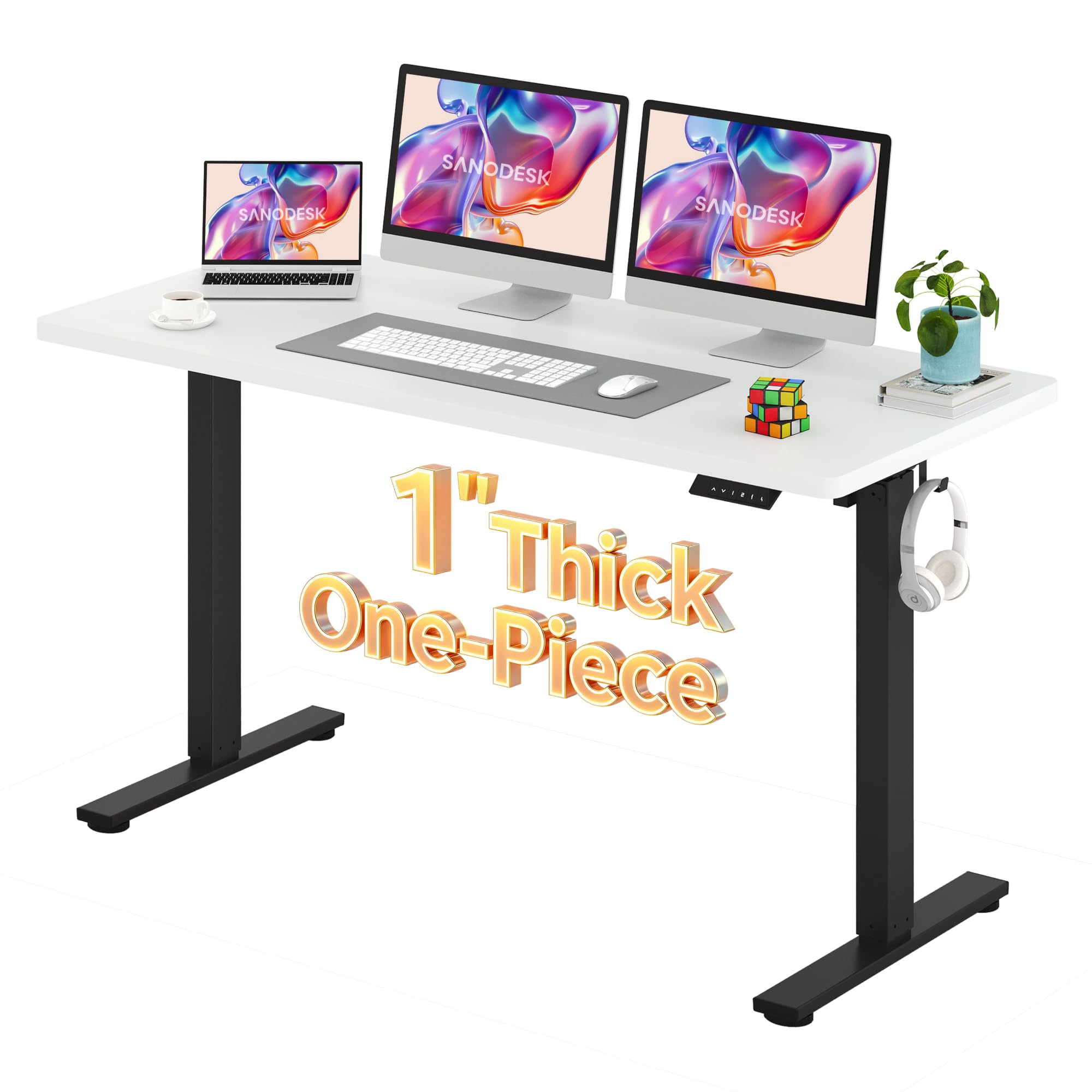 SANODESK One-Piece 1'' Thick Height Adjustable Standing Desk 60''x24''