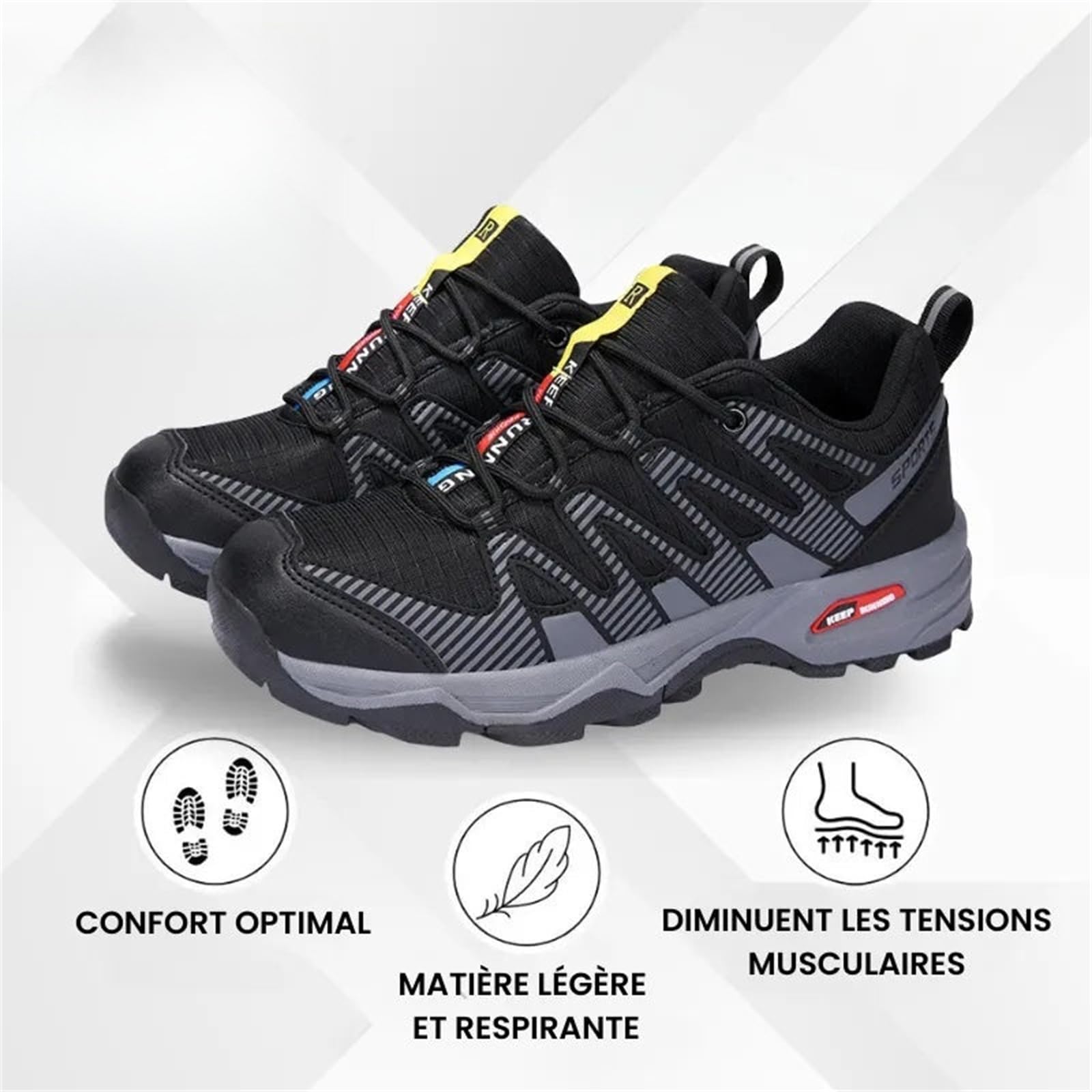 MEIION OrthoTrailPro Chaussures de Marche à Confort orthopédique Chaussures de randonnée imperméables et Respirantes, légères et Confortables pour activités en extérieur