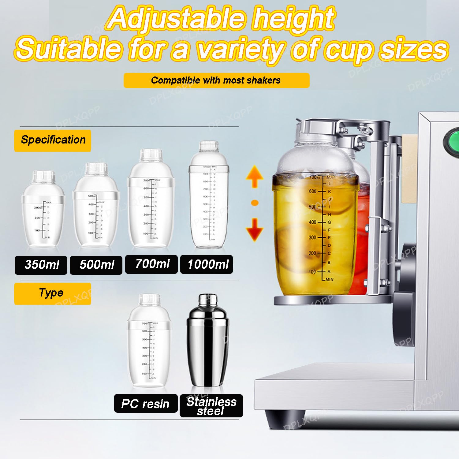 Professioneller Automatischer Milchtee-Shaker Mit Doppelstation,Elektrischer 360° Cocktail-Shaker Für Bubble Tea,Kaffee, Getränke,Höhenverstellbar (350-1000ml),Edelstahl,Perfekt Für Milchtee-Läden