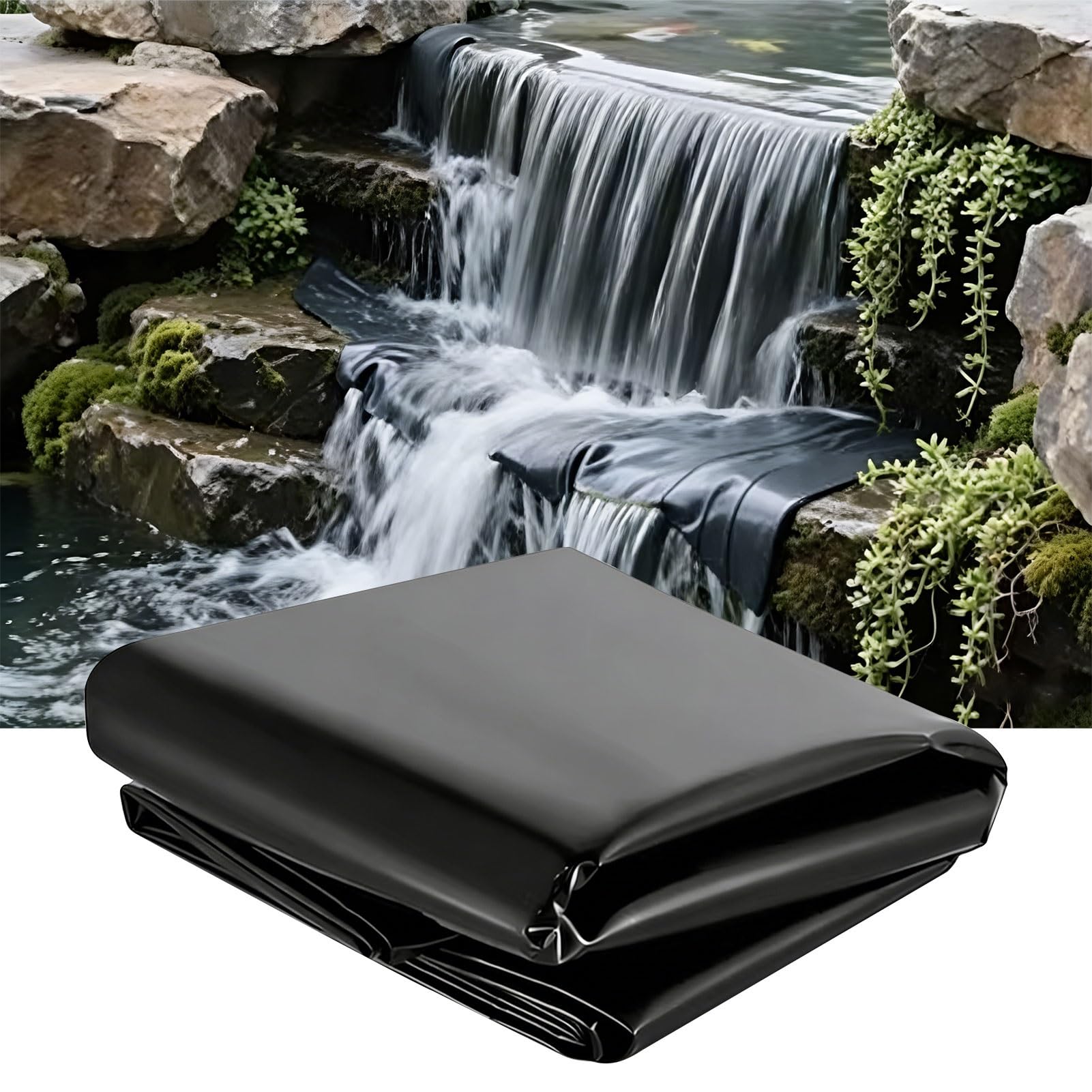 Large Pond Membrane HDPE Underlay Garden Fish Liners Ponds Skins For Waterfall,Fountains And Artificial Lake(23x32.8ft 7x10 m)