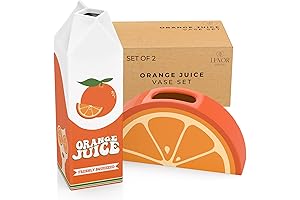 Orange Juice Vase, 2 Vase Set. Ceramic Vase and Sliced Orange Vase....