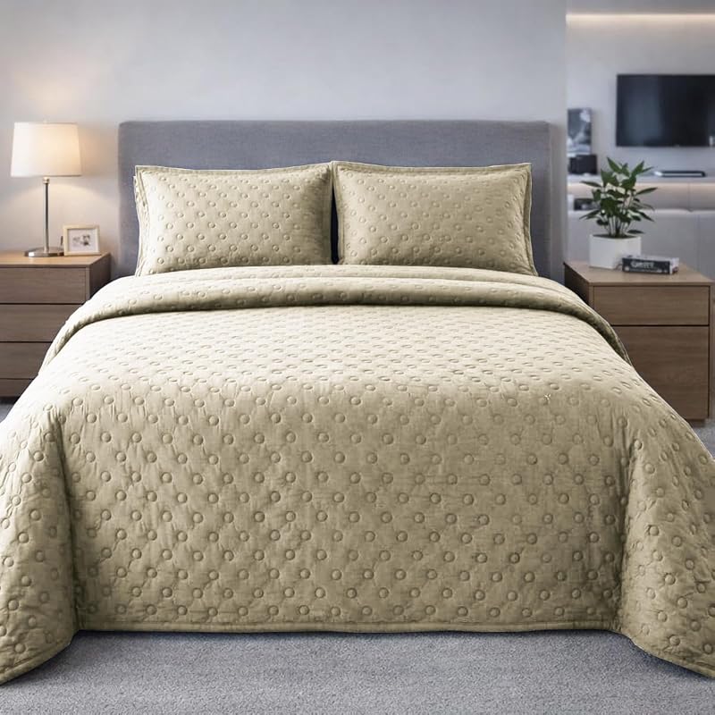 Cobre Leito Queen 3 Peças Micropercal 400 Fios Bordado Ultrassônico Eurotextil Elegante e Confortável Palha