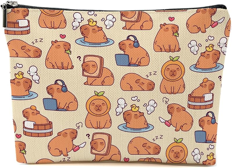 Necessaire de maquiagem CFGBFDGH com estampa de capivara, Multicolor 0097