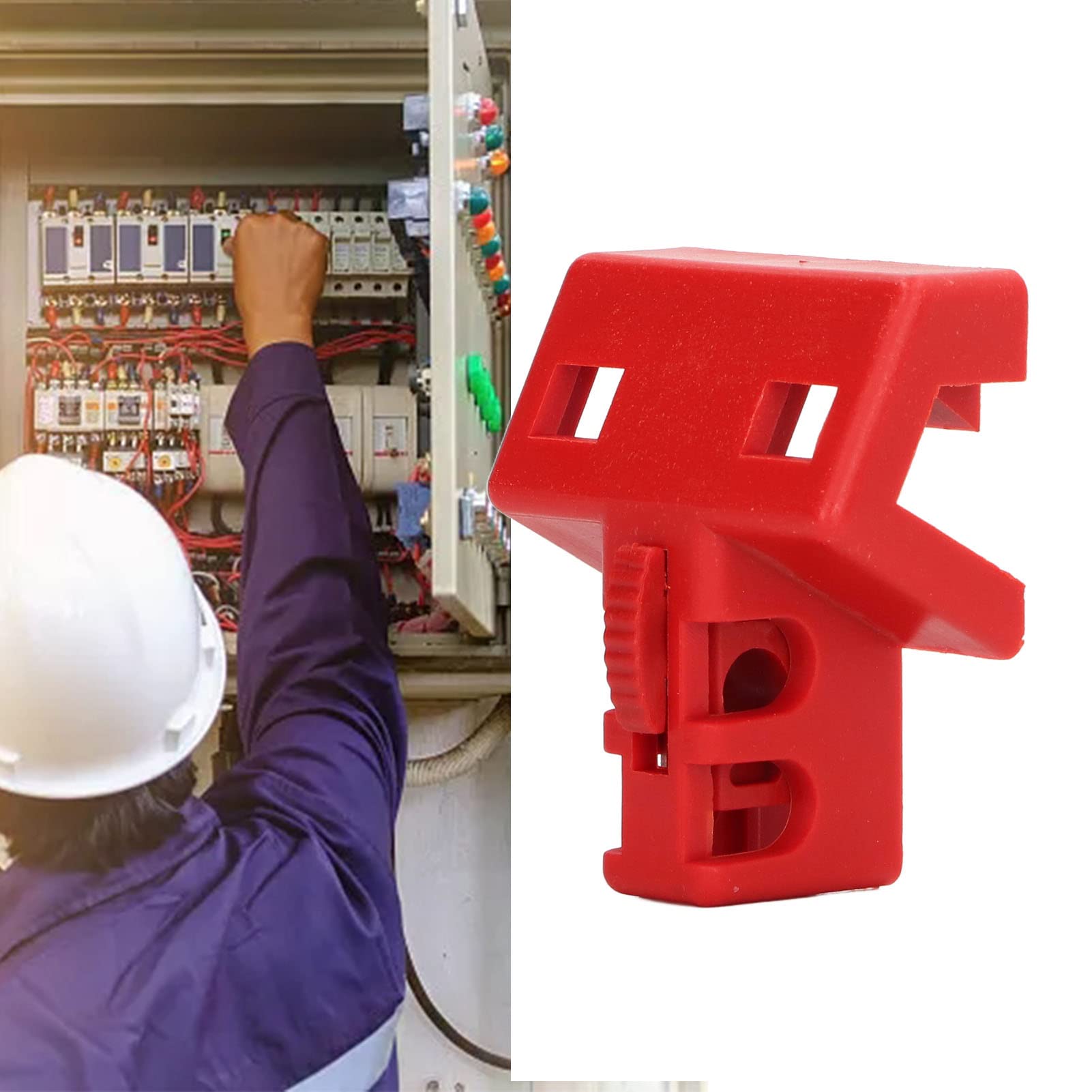 Leapiture 60x48x30mm Double Pole Circuit Breaker Lockout Fireproof Electrical Circuit Breaker Lockout Reliable Tagout Supplies