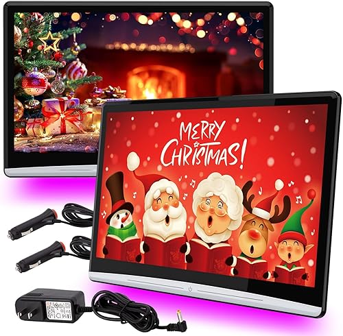 Reproductor de video para reposacabezas de auto dual 4K Android de 13.3 pulgadas, asiento trasero para automóvil con WiFi 2.4G/5G, pantalla de