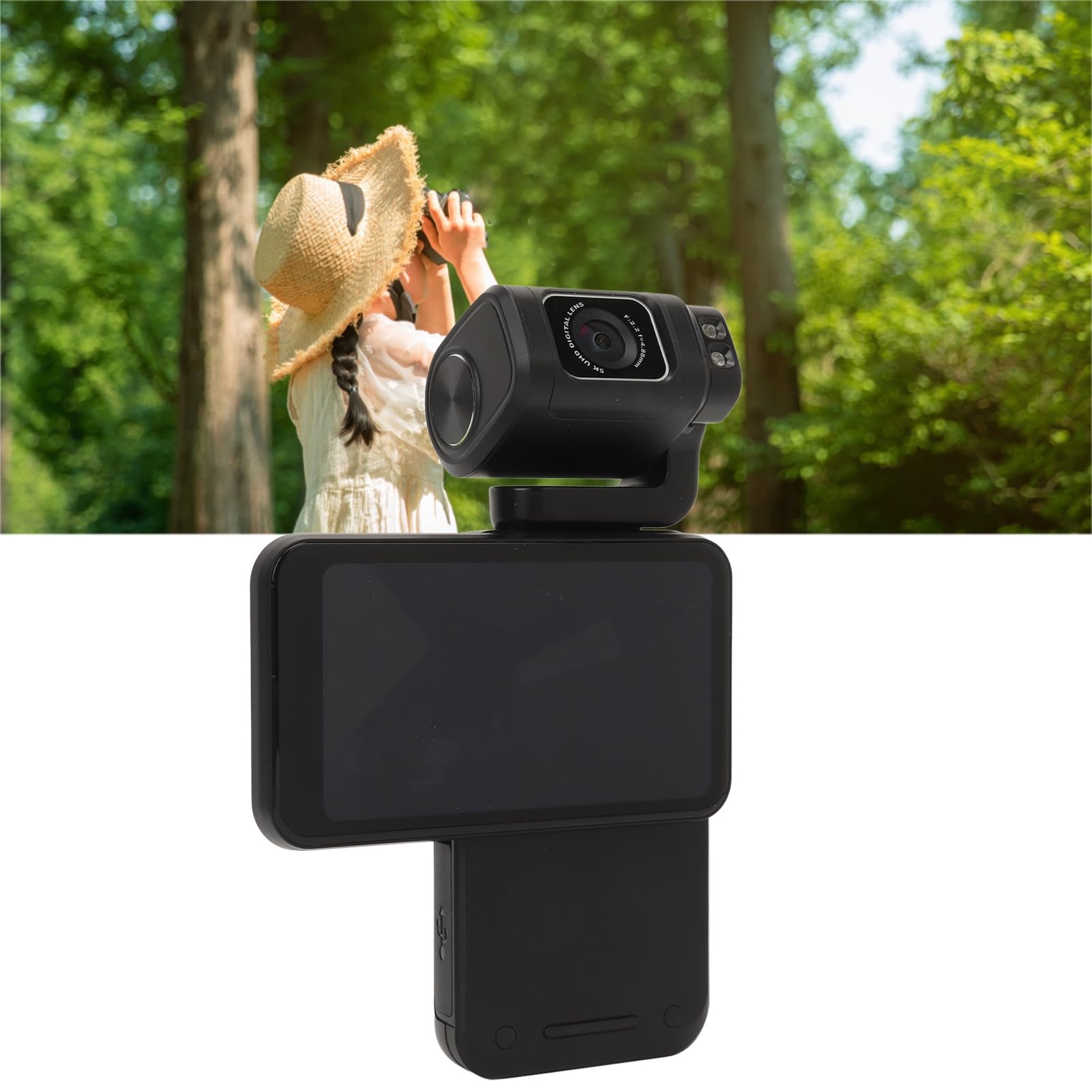 Videocamera 5K, videocamera da 36 MP WiFi Vlogging, zoom digitale 10x, touch screen girevole a 120 gradi, grandangolo da 3250 mAh, supporto di archiviazione 64 G