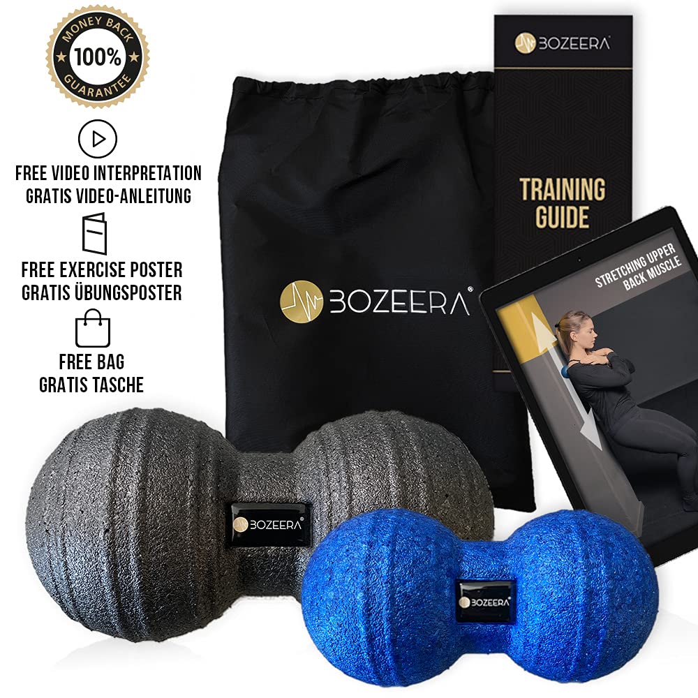[Peanut Ball 12 cm y Peanut Ball 8 cm] Triggerpoint – Bola de masaje – Bola de masaje – Bolas de masaje con instrucciones de vídeo (francés), póster y dac – Premium SET