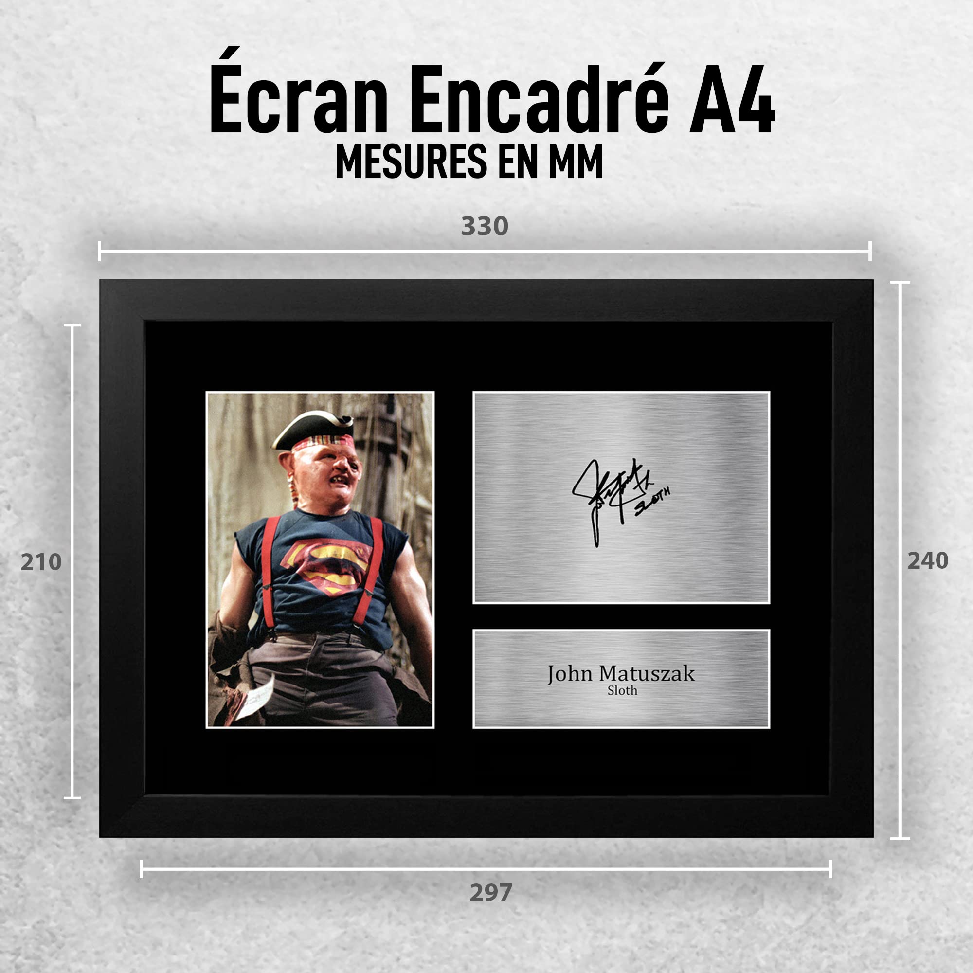 HWC Trading FR A4 John Matuszak The Goonies Sloth Cadeaux Imprimé Signé Autographe Photo pour les fans de cinéma - A4 Encadré