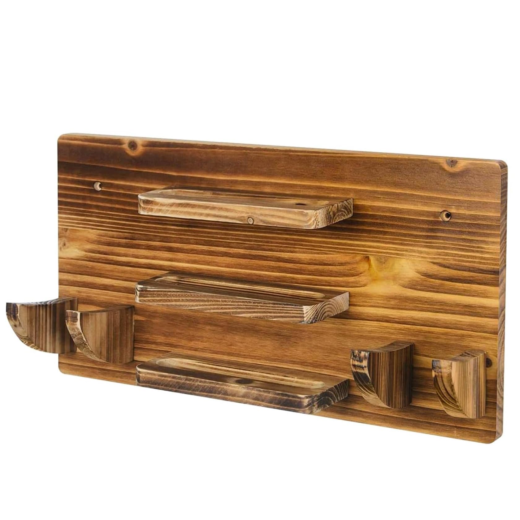 Soporte para paletas de ping-pong, estante de tenis de mesa montado en la pared, capacidad para 6 paletas y 12 pelotas, madera
