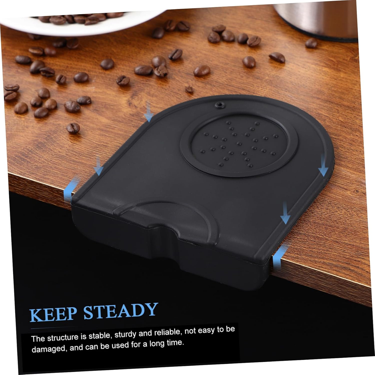 Garneck Stainless Steel Espresso Grounds Knock Bin Large Coffee Grind Bin with Knock Bar and Base Container for Coffee Enthusiasts